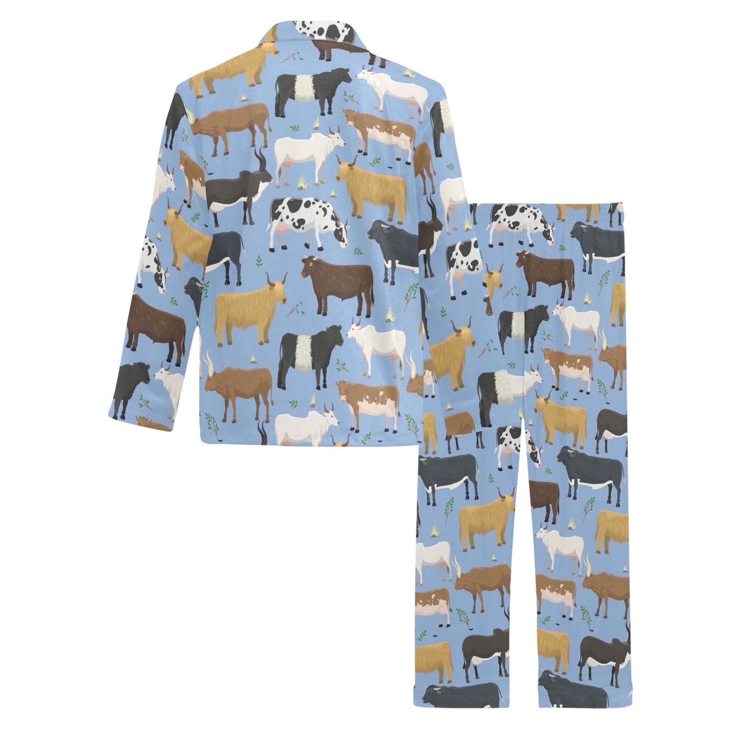 Cattle Pattern Print Design 02 Men's Long Pajama Set