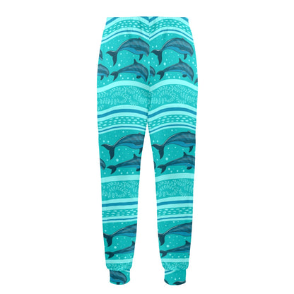 Dolphin Pattern Shower Curtain Men's Casual Track Pants