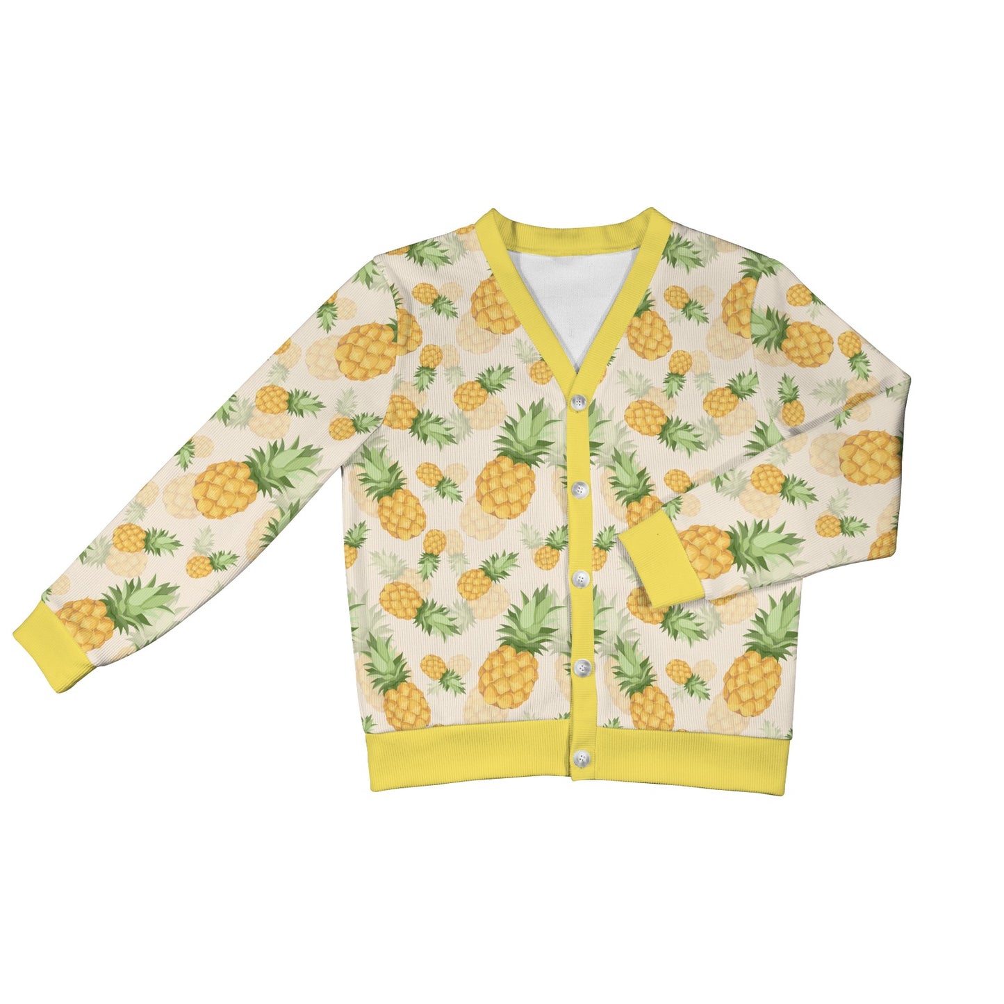 Vintage Pineapple Tropical Shower Curtain Women's Cardigan