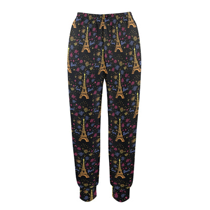 Eiffel Tower Love Paris Print Women's Casual Track Pants