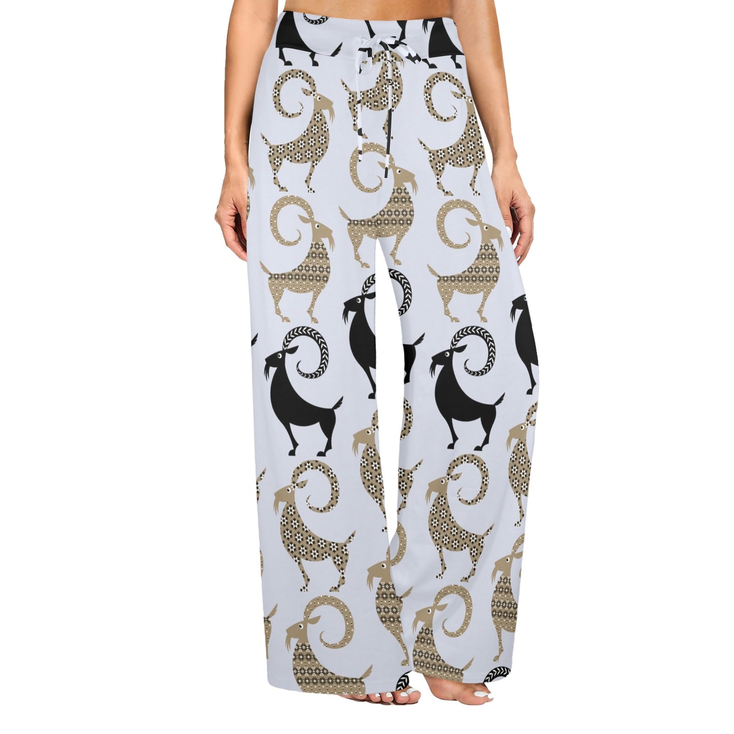 Goat Pattern Print Design 03 Women's Wide Leg Lounge Pants