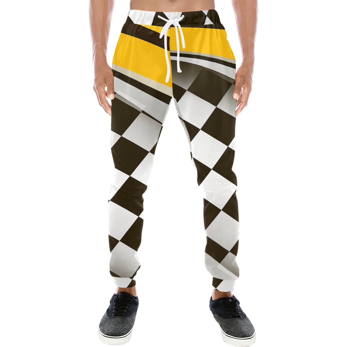 Checkered Flag Racing Style Men's Sweatpants