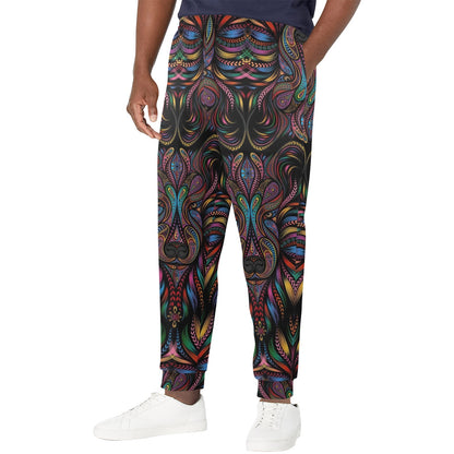 Colorful Art Wolf Men's Casual Track Pants