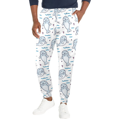 Manatee Baby Pattern Print Design 03 Men's Casual Track Pants