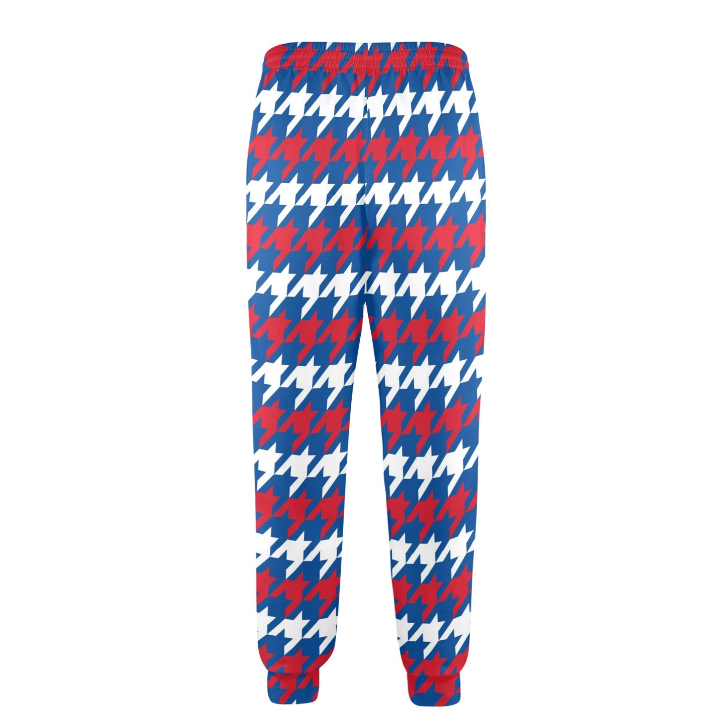 Patriotic Houndstooth Pattern Print Design A02 Men's Casual Track Pants