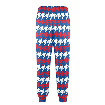 Patriotic Houndstooth Pattern Print Design A02 Men's Casual Track Pants