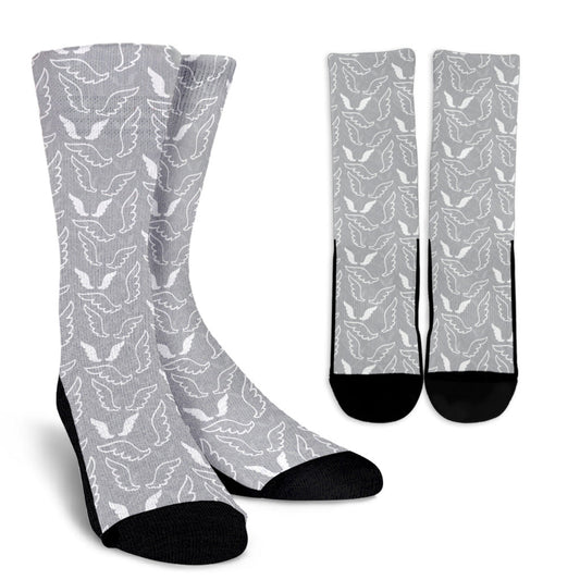 Angel Wings Pattern Print Design 01 Crew Socks