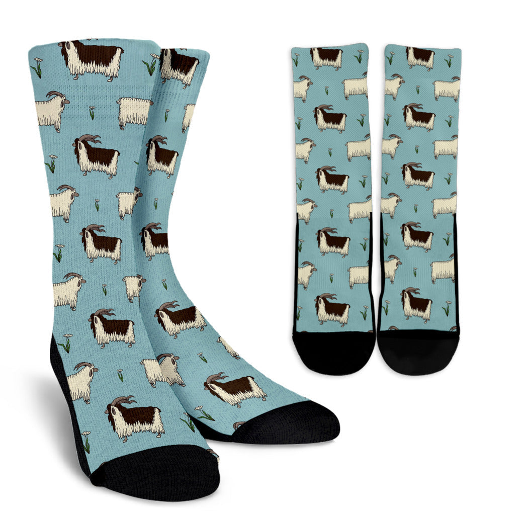 Goat Pattern Print Design 02 Crew Socks