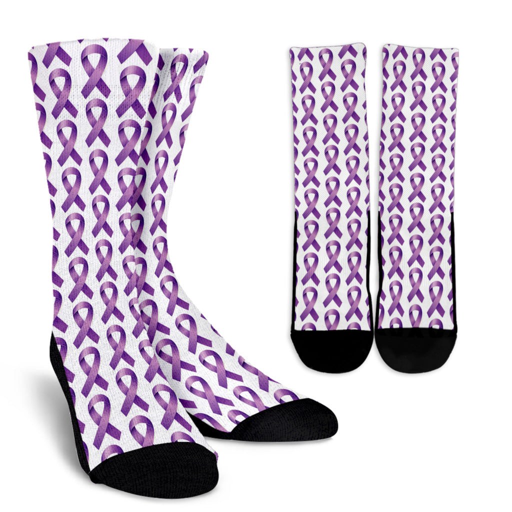 Pancreatic cancer Pattern Print Design A01 Crew Socks