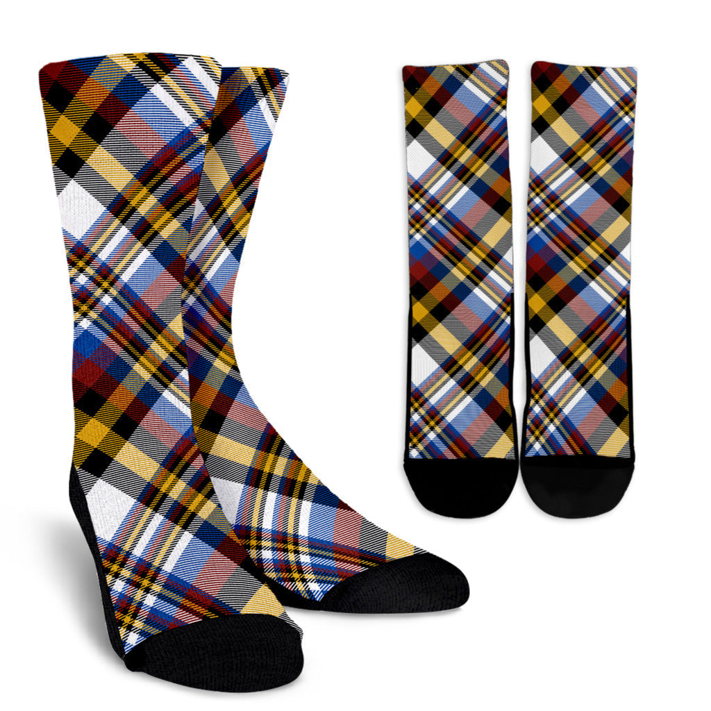 Madras Pattern Print Design 01 Crew Socks