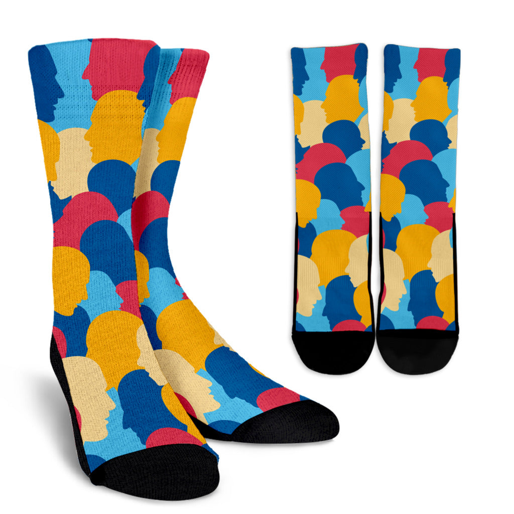 Psychology Pattern Print Design A02 Crew Socks