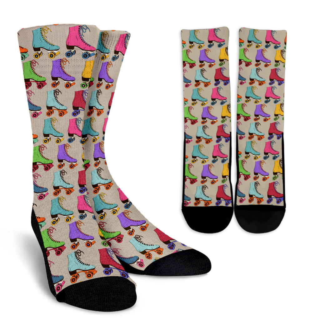 Roller skate Pattern Print Design A01 Crew Socks