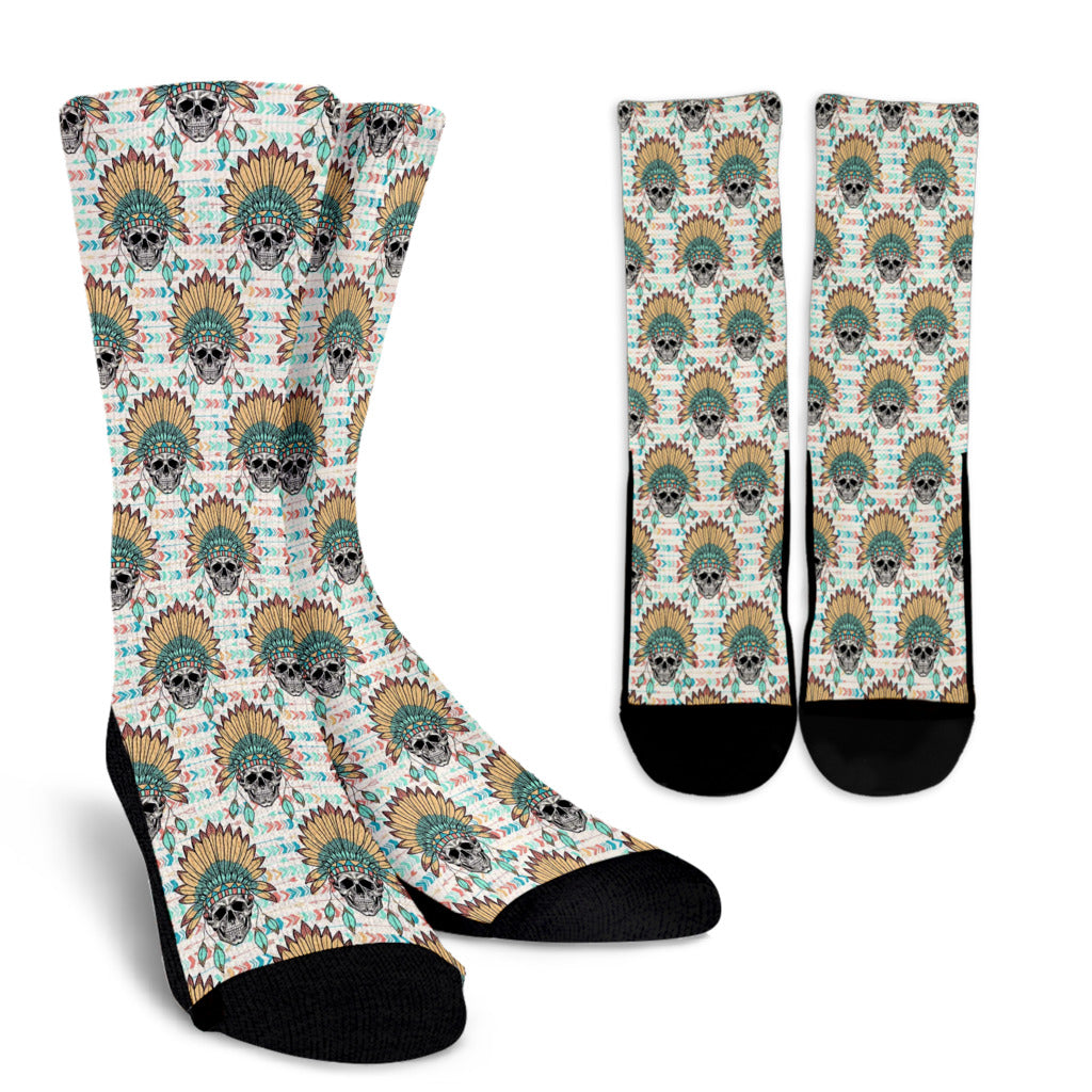 Boho Pattern Print Design 04 Crew Socks