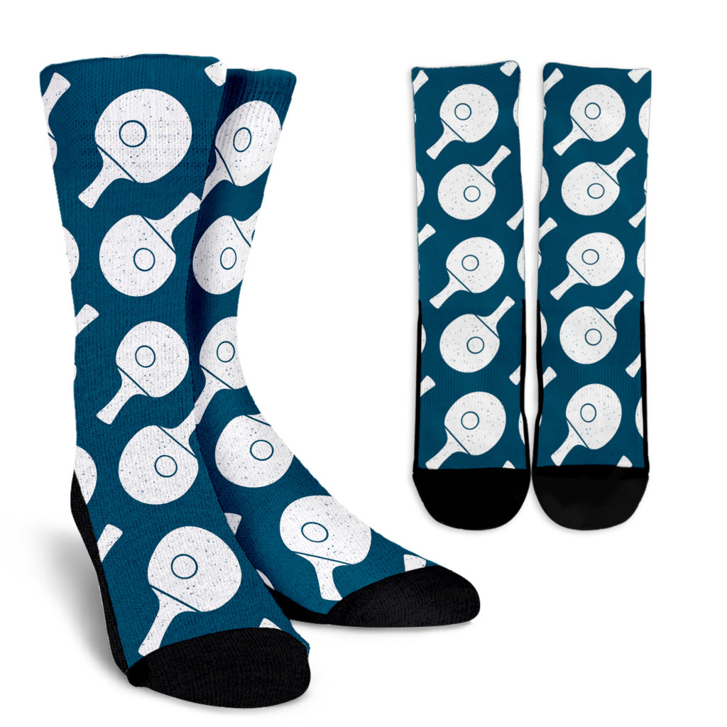 Ping Pong Pattern Print Design A02 Crew Socks