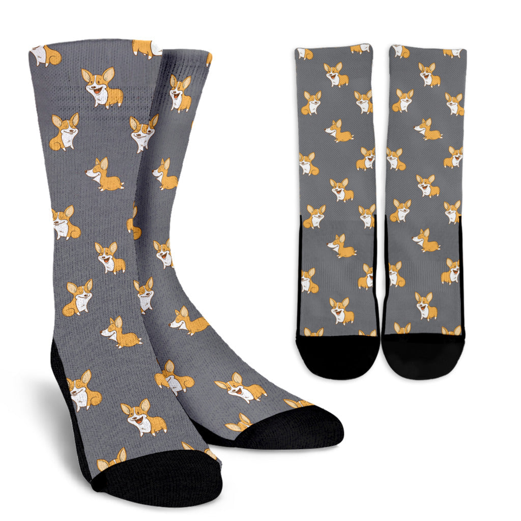 Pembroke Welsh Corgis Pattern Print Design A02 Crew Socks