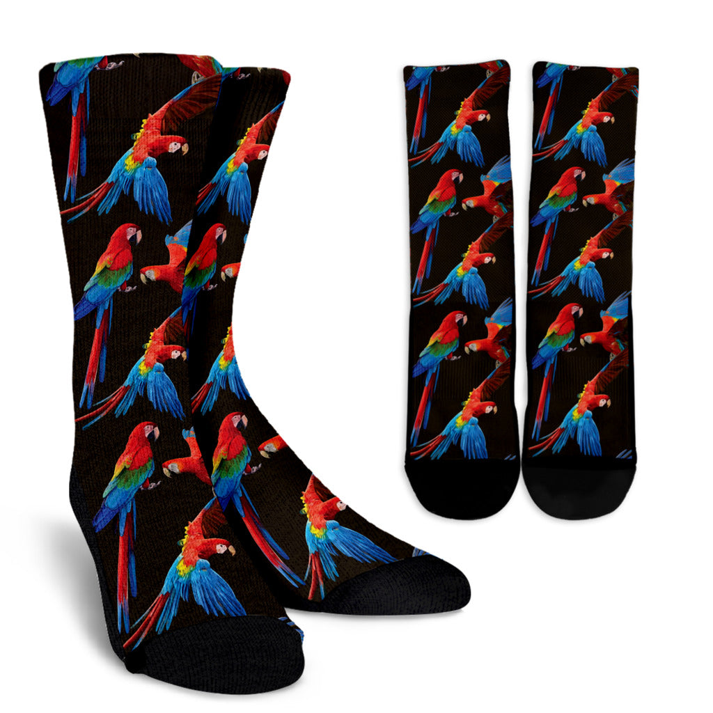 Macaw Pattern Print Design 04 Crew Socks