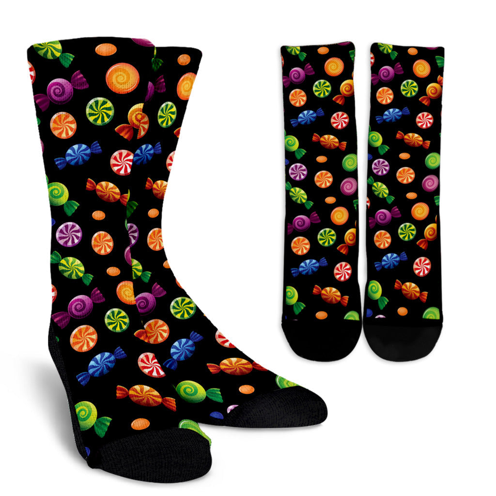 Candy Pattern Print Design 01 Crew Socks
