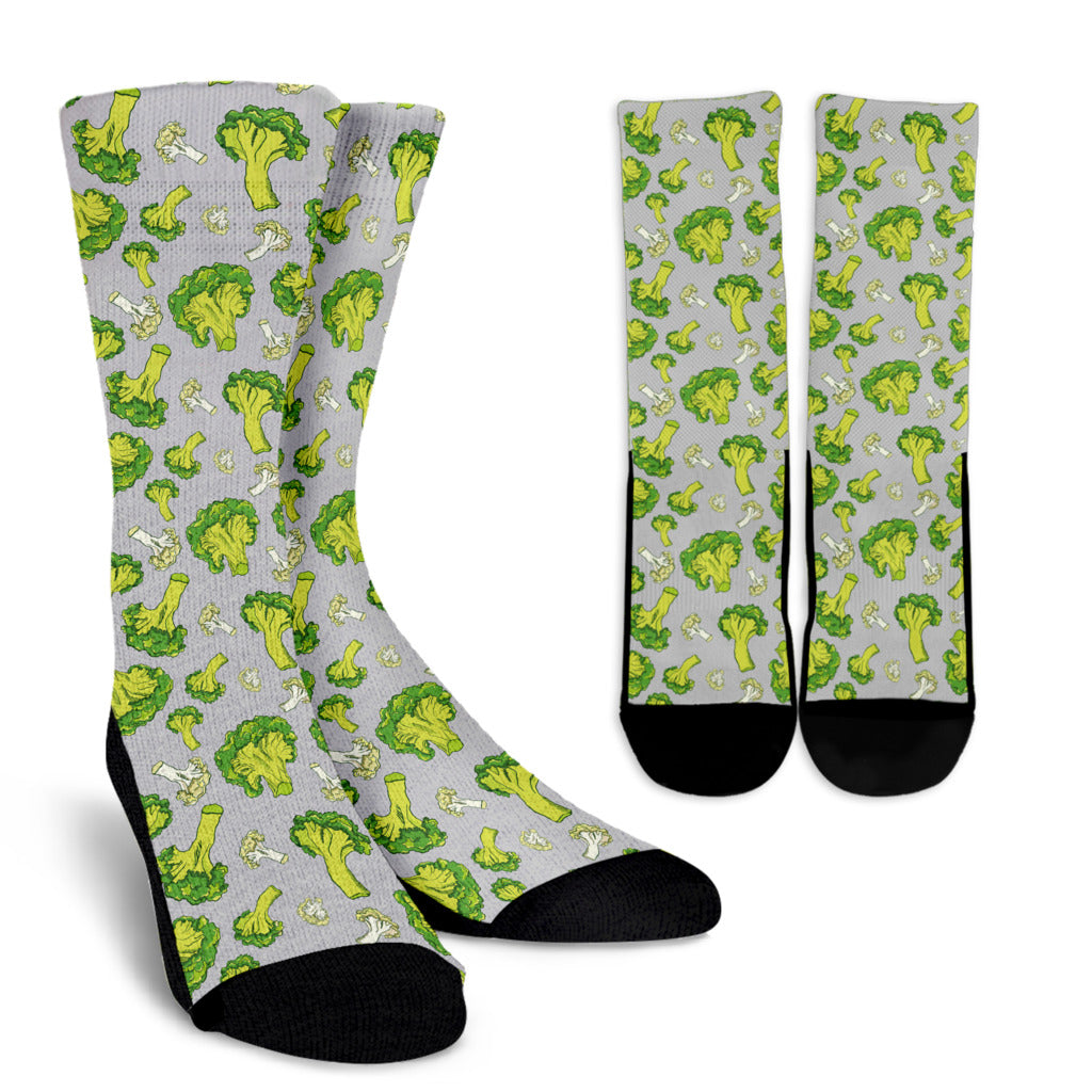 Broccoli Pattern Print Design 03 Crew Socks