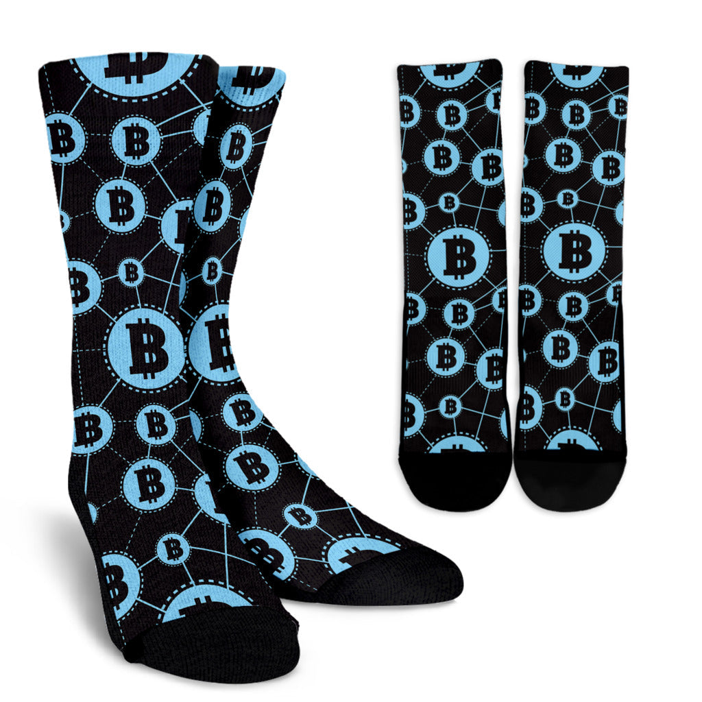 Cryptocurrency Pattern Print Design 02 Crew Socks