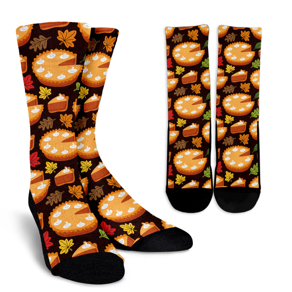 Pie Pattern Print Design A03 Crew Socks