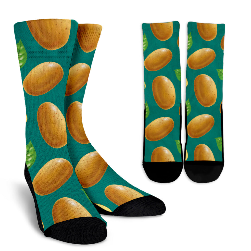 Potato Pattern Print Design A04 Crew Socks