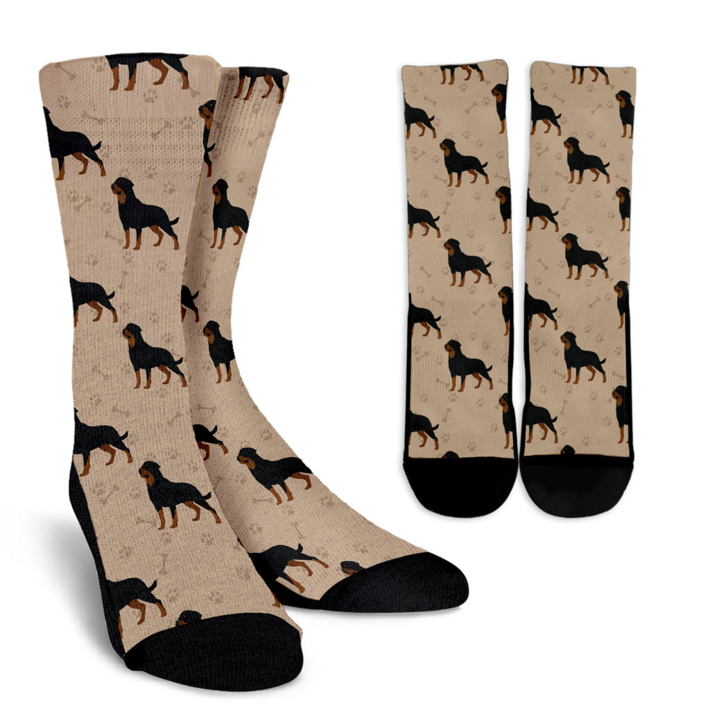 Rottweiler Pattern Print Design A01 Crew Socks