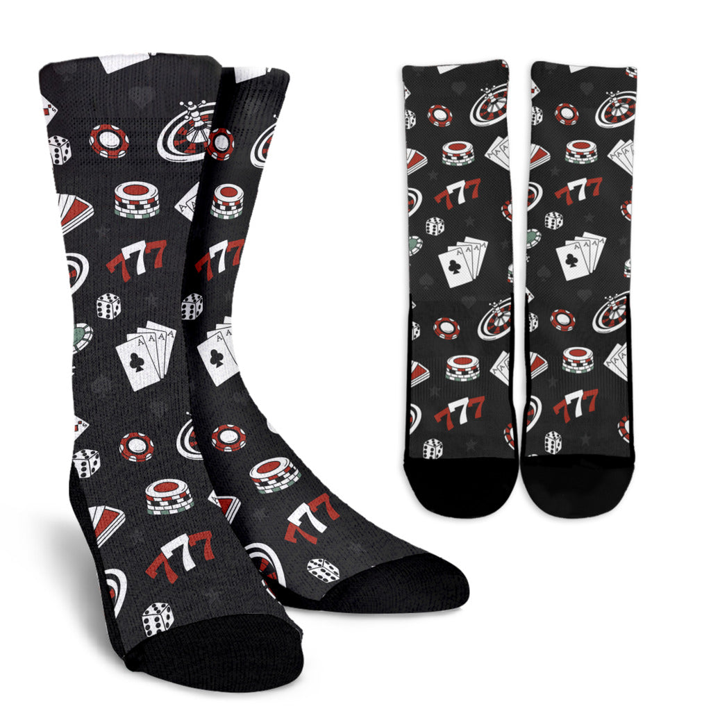 Casino Pattern Print Design 02 Crew Socks