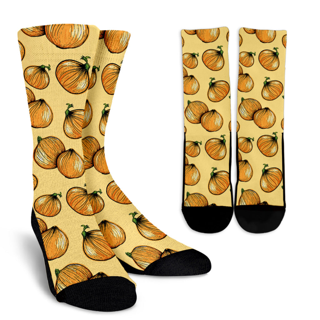Onion Pattern Print Design A04 Crew Socks