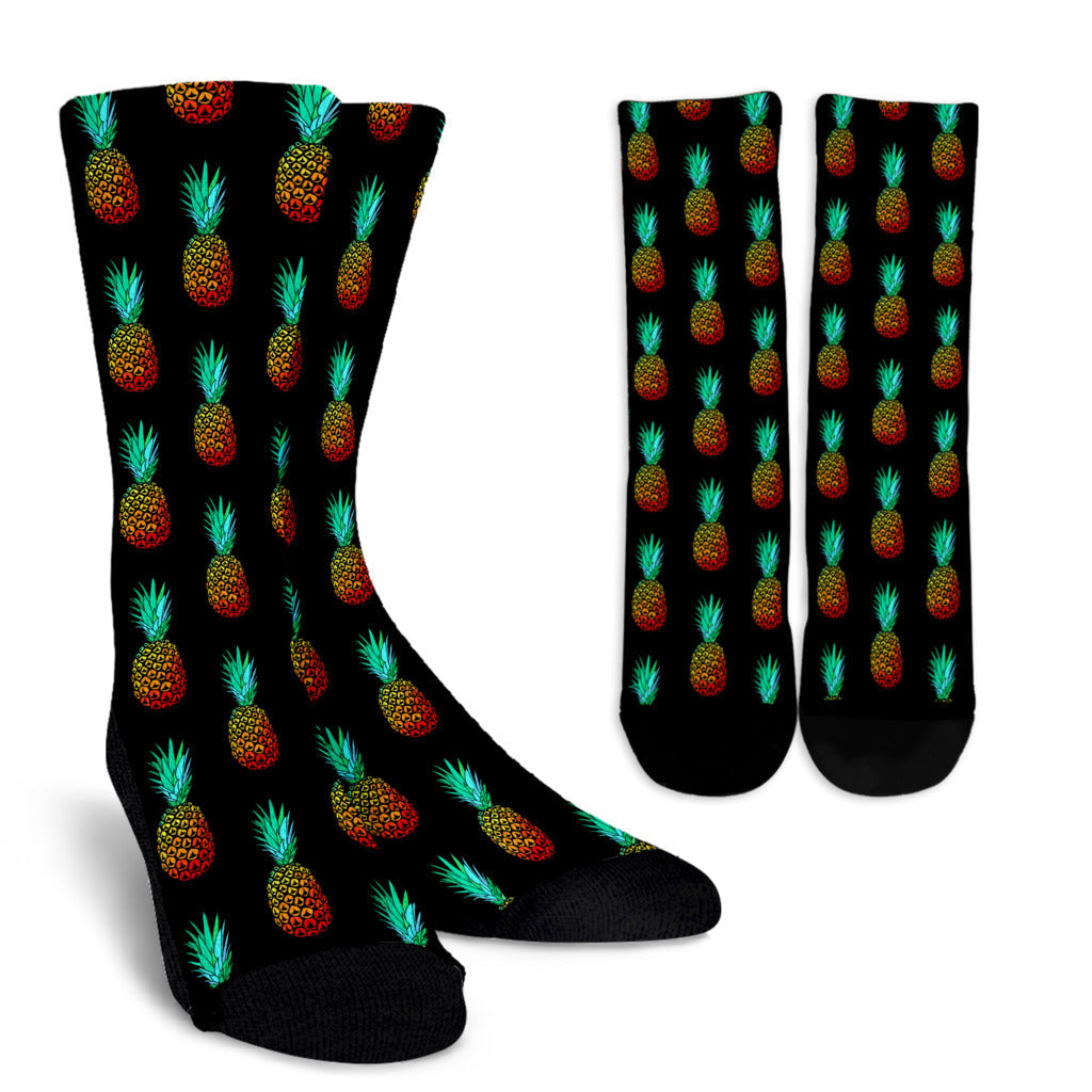 Pineapple Pattern Print Design A05 Crew Socks