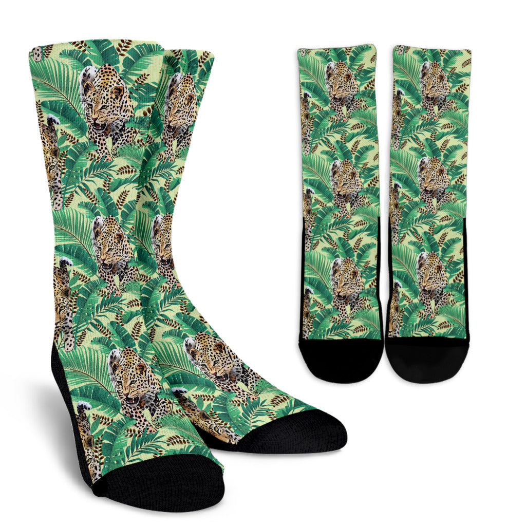 Leopard Pattern Print Design 03 Crew Socks