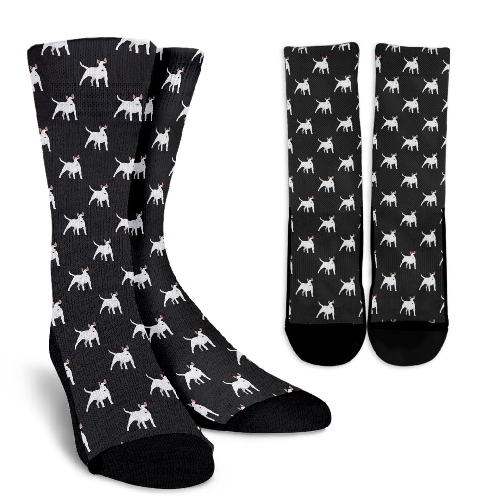 Bull Terriers Pattern Print Design 02 Crew Socks