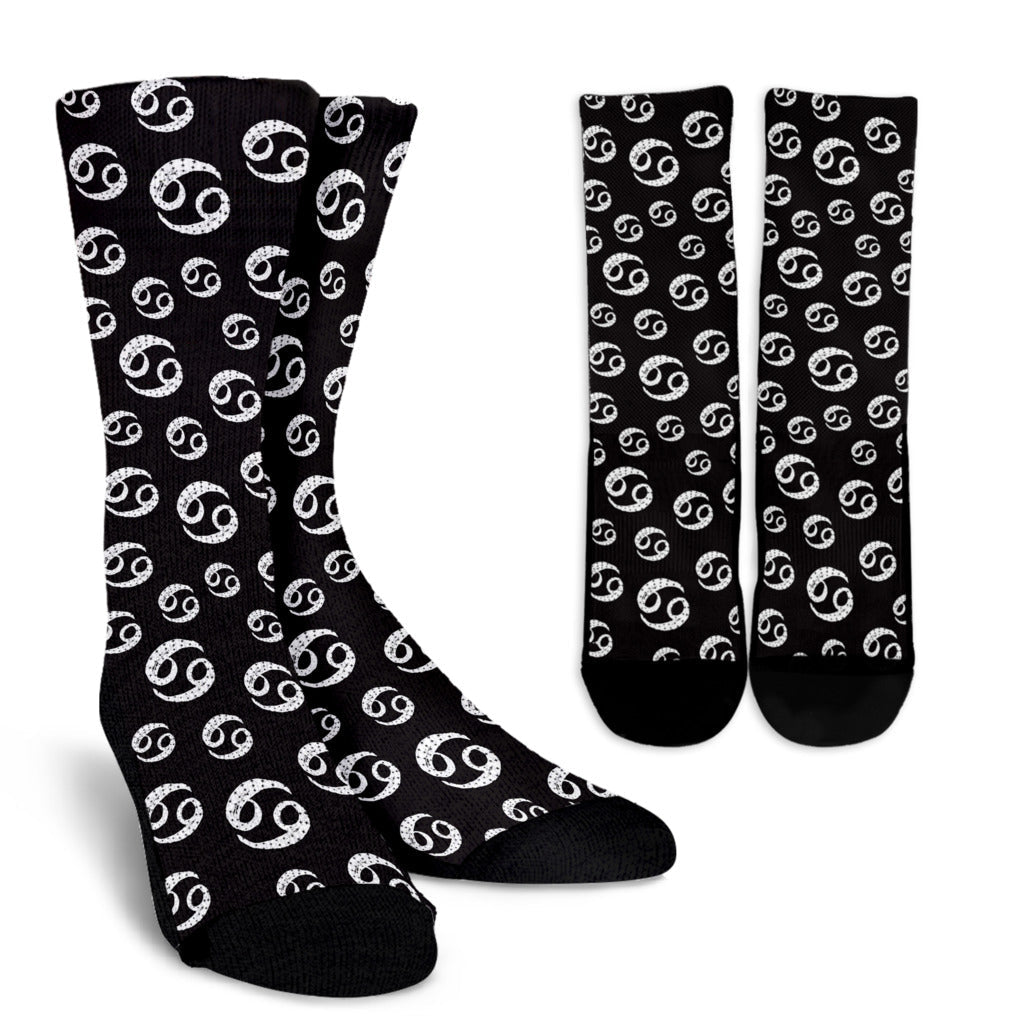 Cancer Zodiac Pattern Print Design 02 Crew Socks
