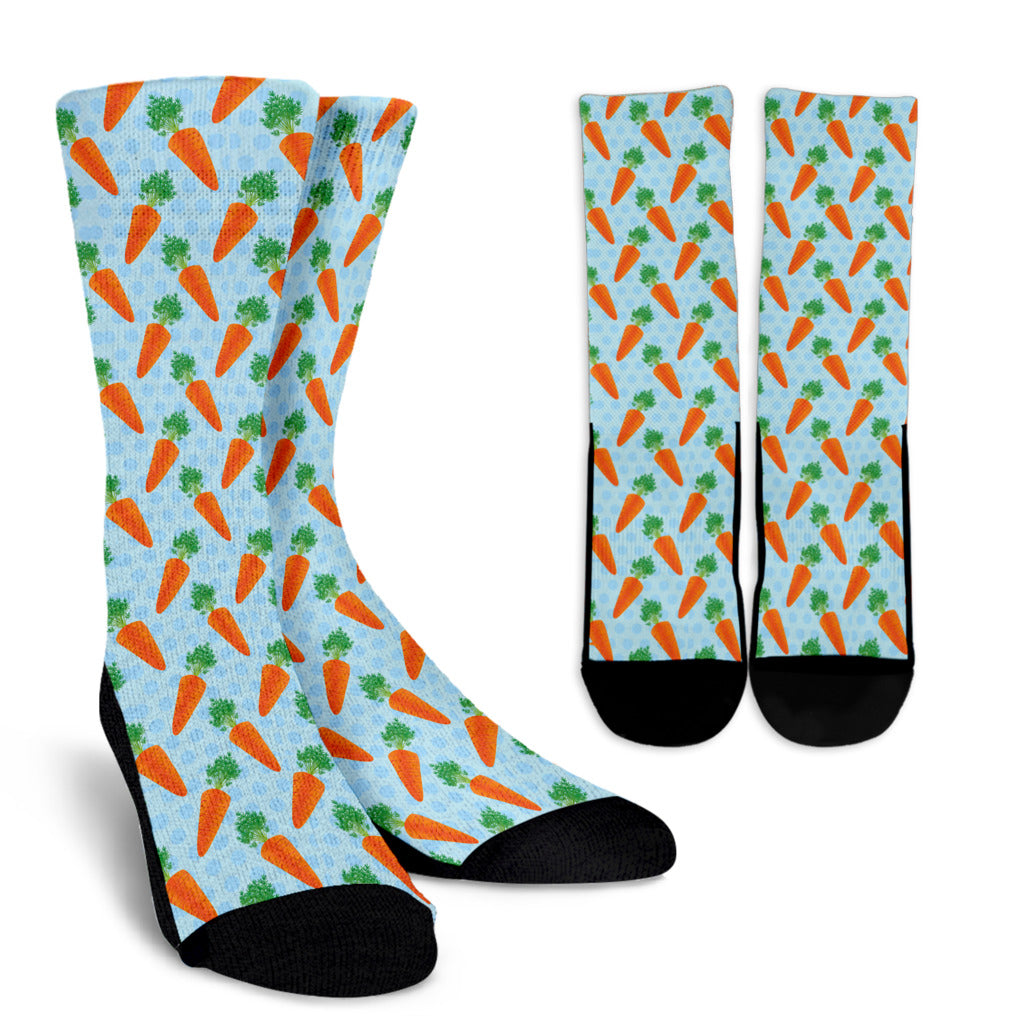 Carrot Pattern Print Design 01 Crew Socks