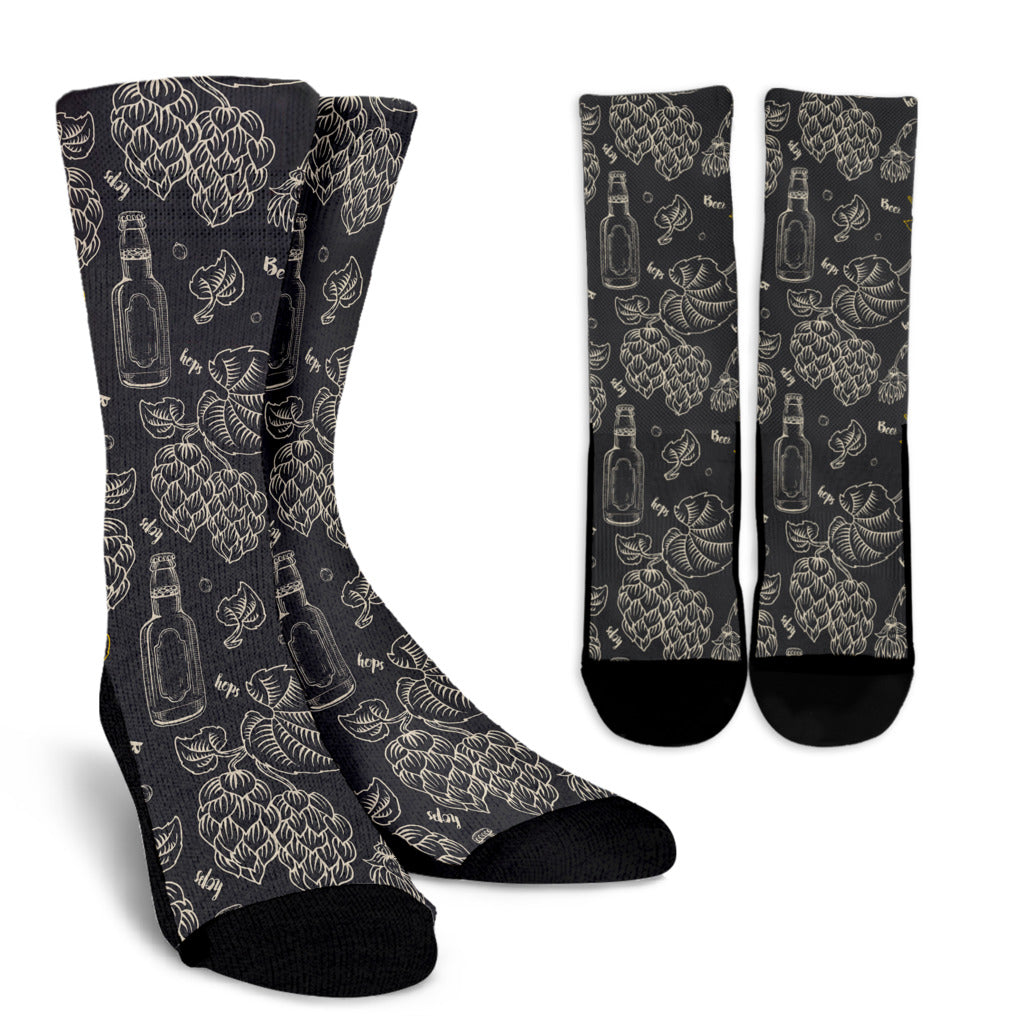 Hope Pattern Print Design 01 Crew Socks
