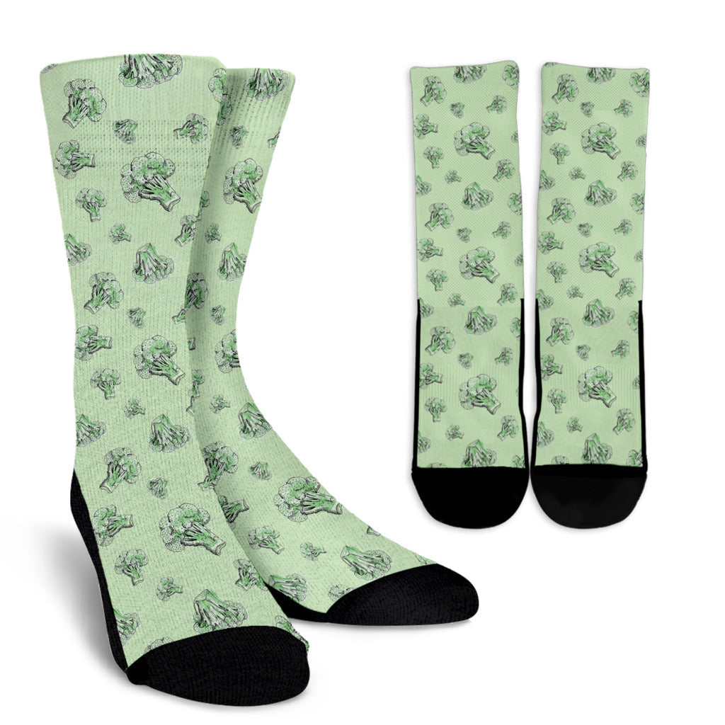 Broccoli Pattern Print Design 05 Crew Socks