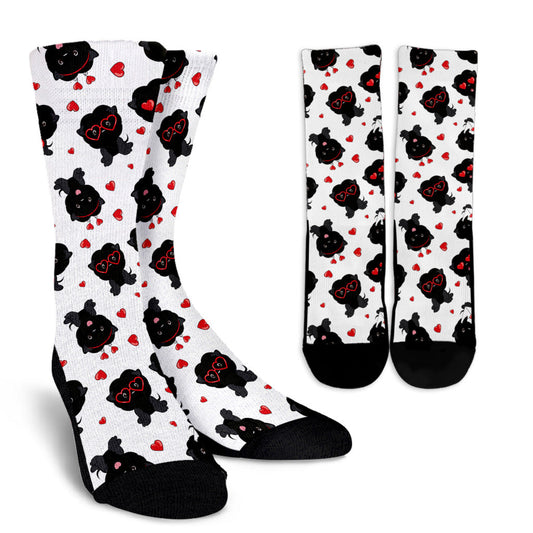 Affenpinscher Pattern Print Design 01 Crew Socks