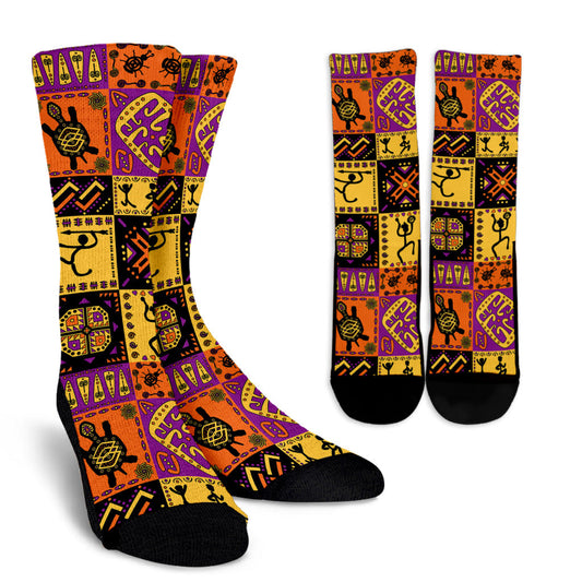 African Pattern Print Design 02 Crew Socks