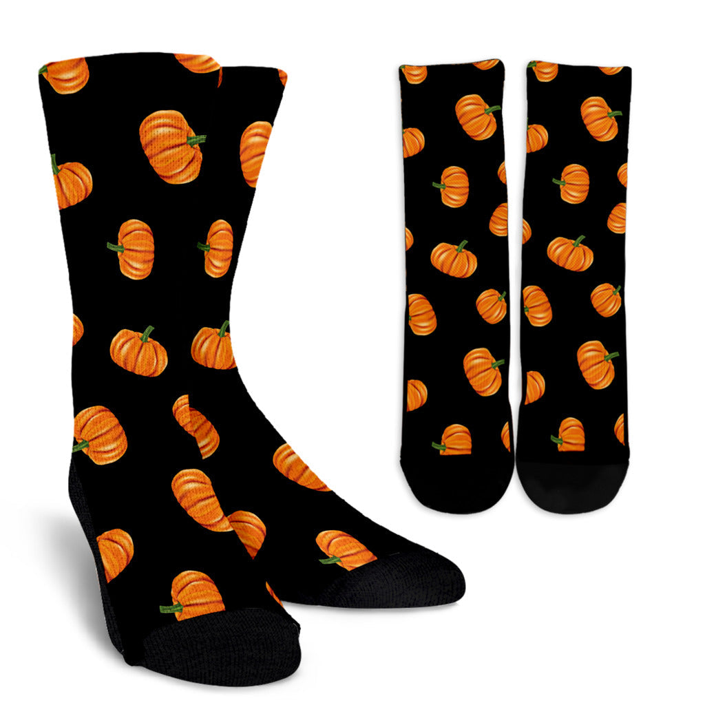Pumpkin Pattern Print Design A05 Crew Socks