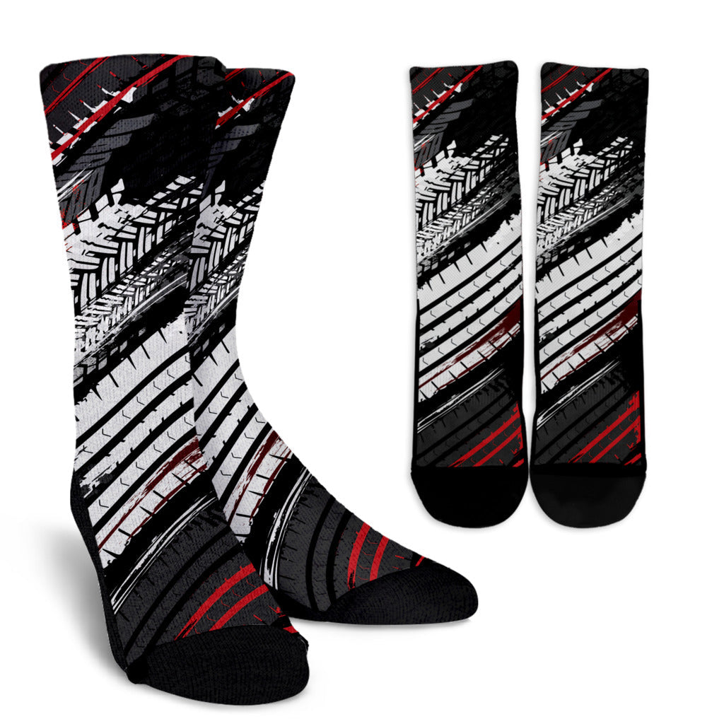 Racing Pattern Print Design A03 Crew Socks