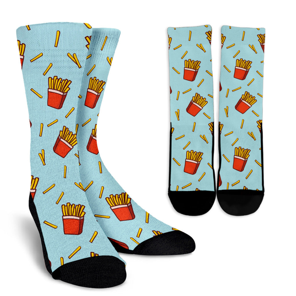 French Fried Pattern Print Design 02 Crew Socks