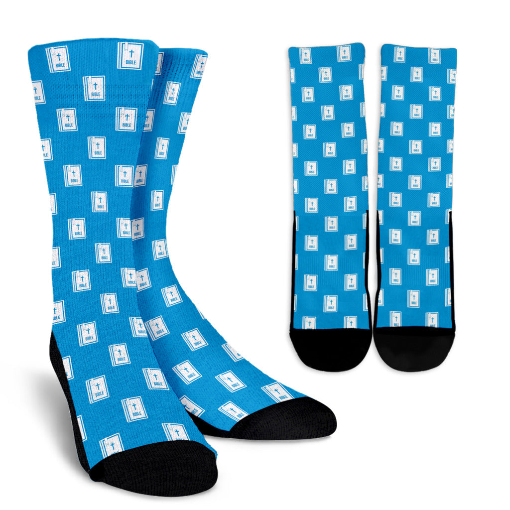 Bible Pattern Print Design 02 Crew Socks