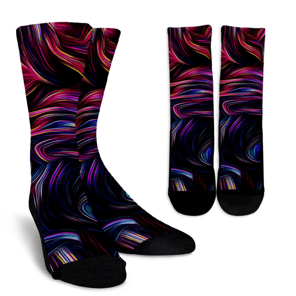 Liquid Pattern Print Design 01 Crew Socks