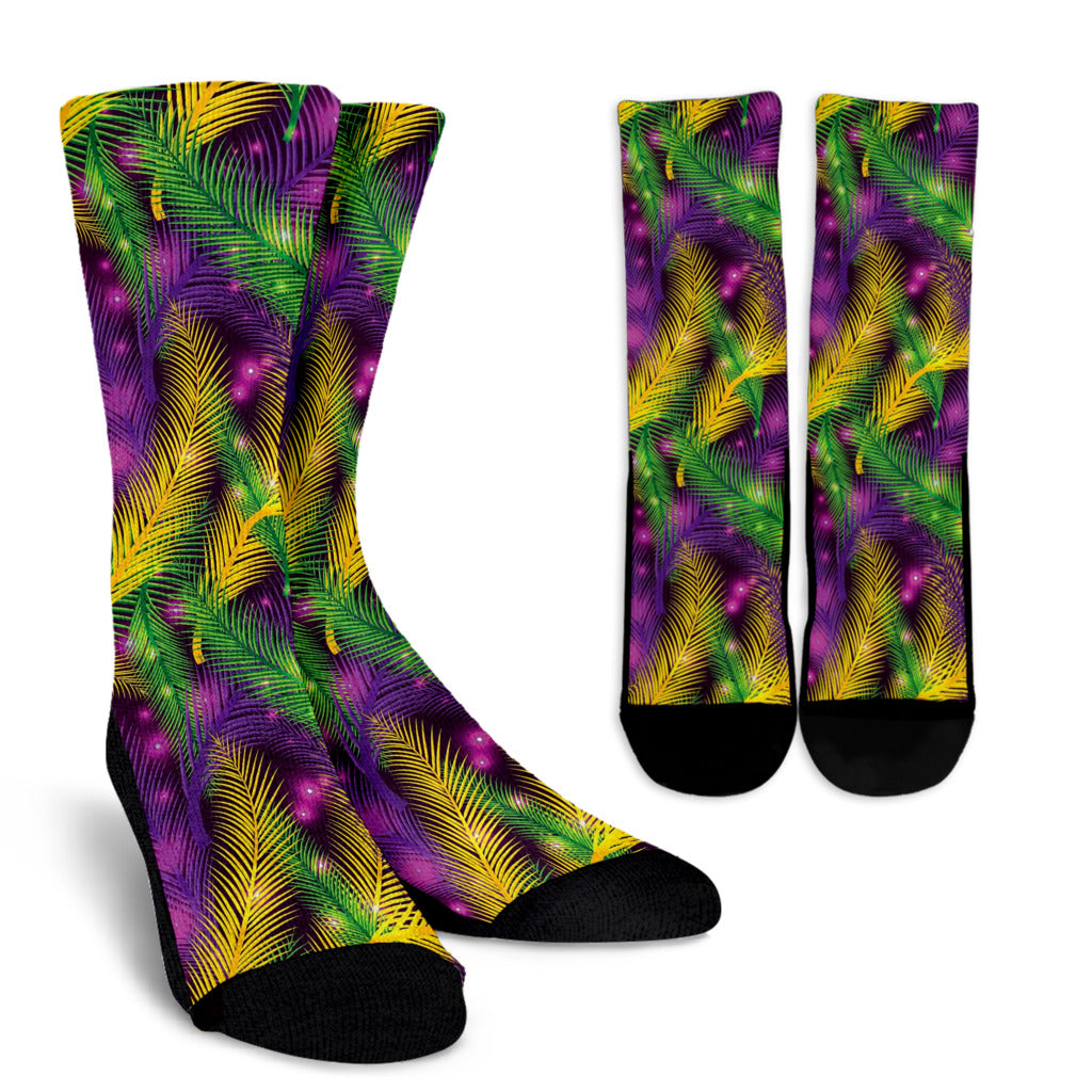 Mardi Gras Pattern Print Design 09 Crew Socks