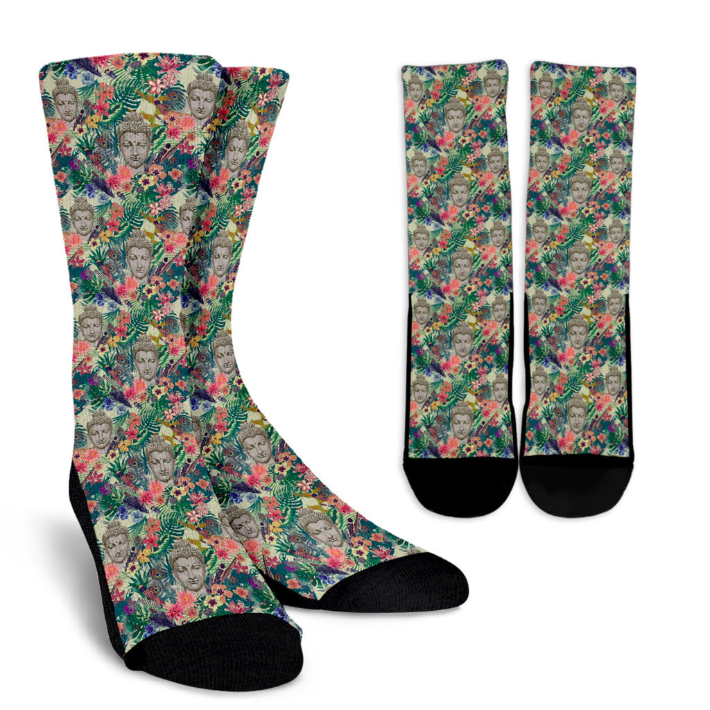 Buddha Pattern Print Design 08 Crew Socks