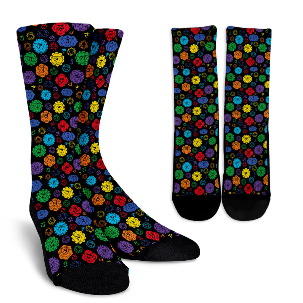 Chakra Pattern Print Design 01 Crew Socks