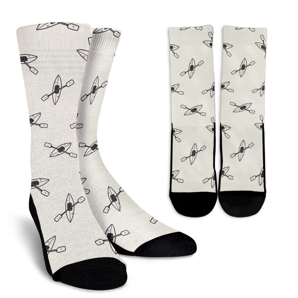 Kayak Pattern Print Design 01 Crew Socks