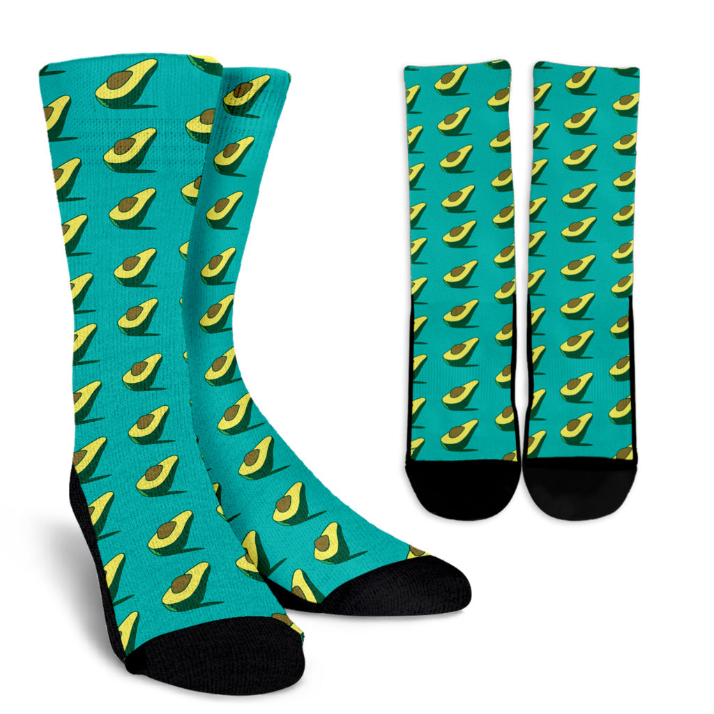 Avocado Pattern Print Design 03 Crew Socks