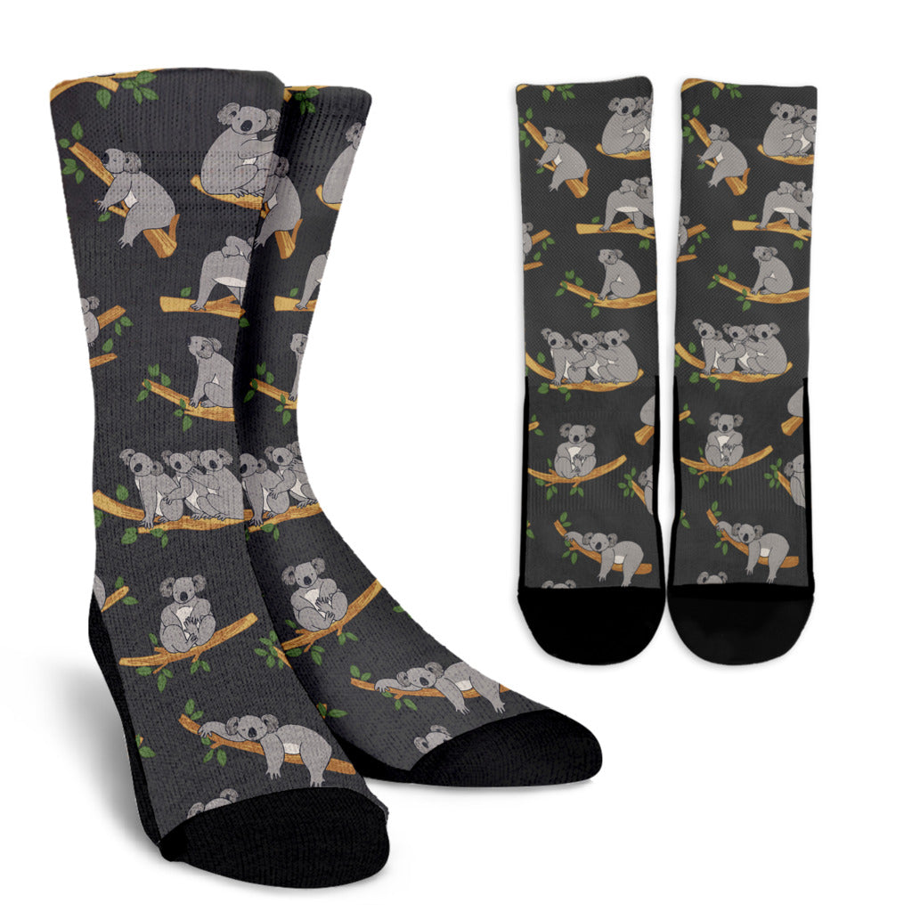 Koala Pattern Print Design 07 Crew Socks