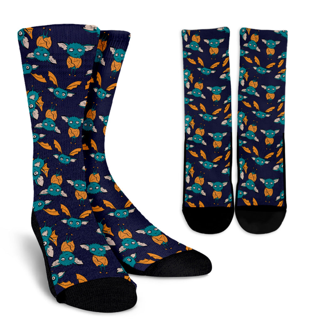 Bat Pattern Print Design 07 Crew Socks