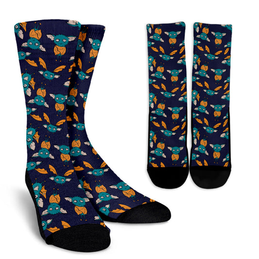 Bat Pattern Print Design 07 Crew Socks